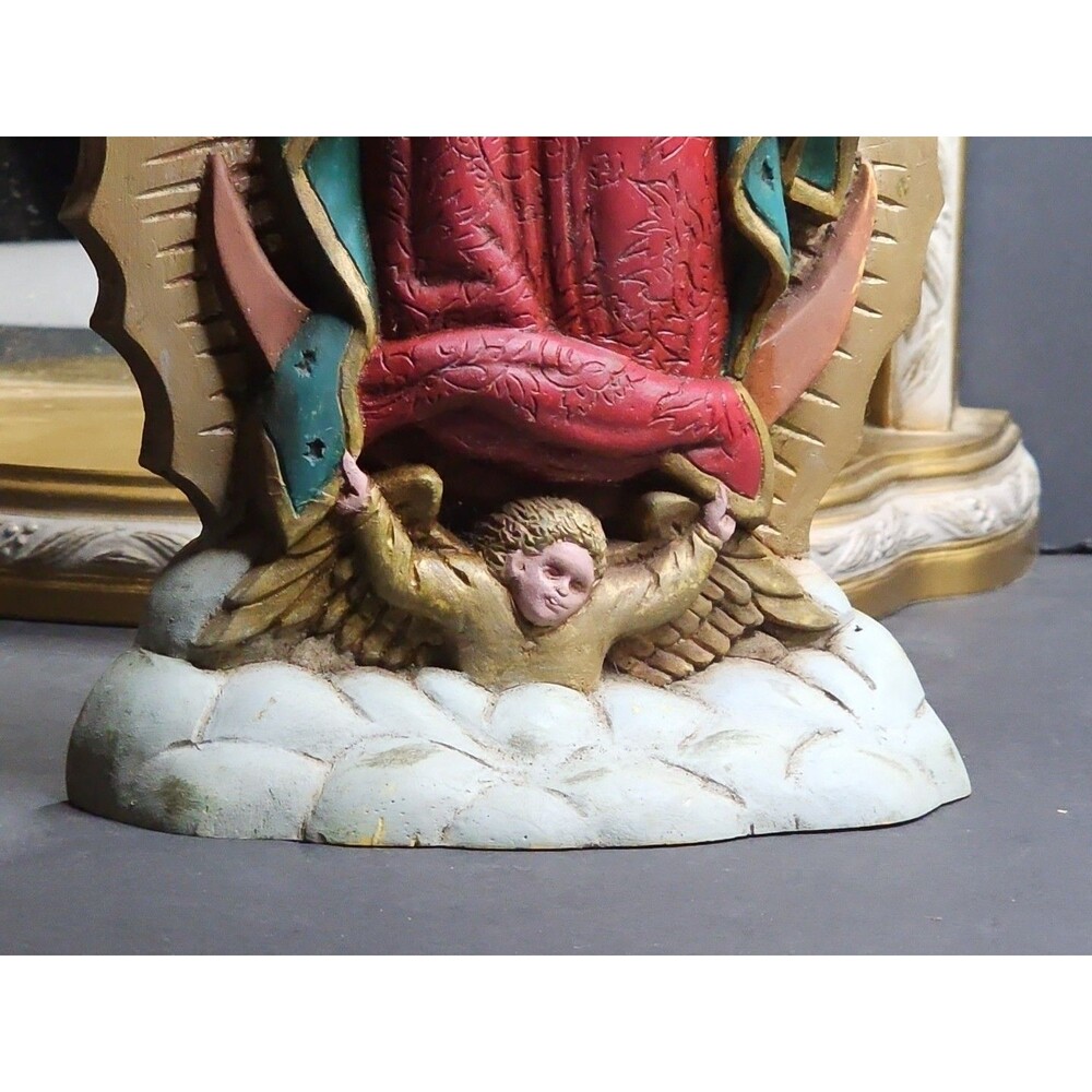 Home Reflections Our Lady of Guadalupe Statue Mirrored Arch Frame 16.75" Virgen - Picture 8 of 8